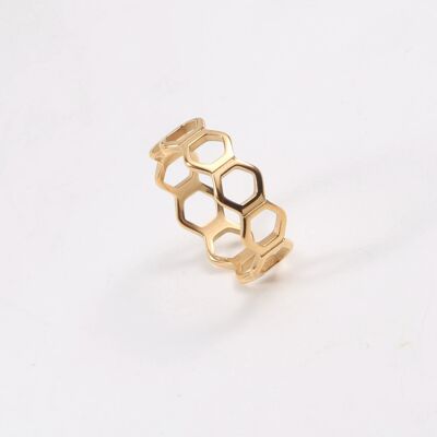 Iseul - Honey Comb Bee Gold Band Ring