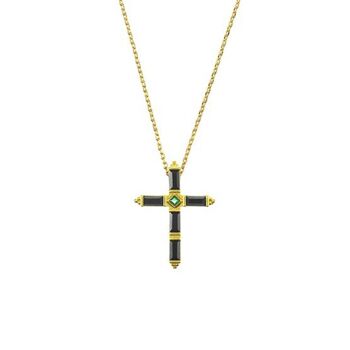 Cyzarine - Collier pendentif croix en cristal baguette 8