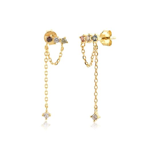 Danya - Constellation Long Chain Stud Earrings