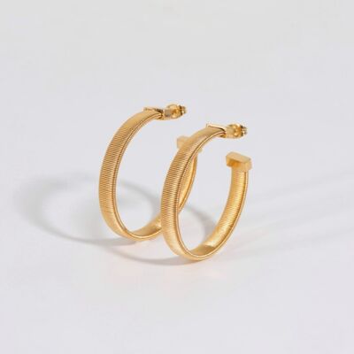 Galina - Wire Wrapped Large Hoop Earrings