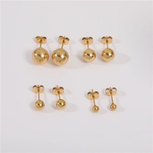 Gavrie - Simple Ball Stud Earrings in Gold 4 Sizes