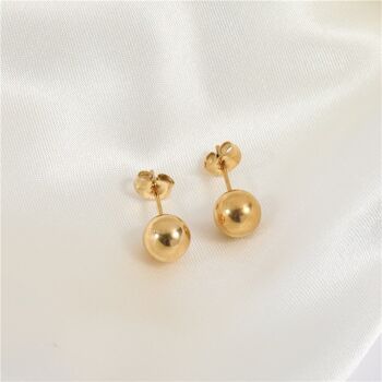 Gavrie - Boucles d'oreilles tige simple boule en or 4 tailles 6