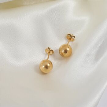 Gavrie - Boucles d'oreilles tige simple boule en or 4 tailles 7