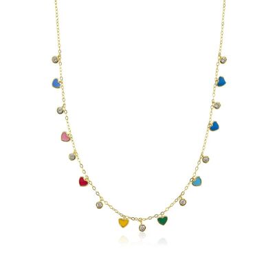 Summer - Heart to Heart Enamel Layering Necklace