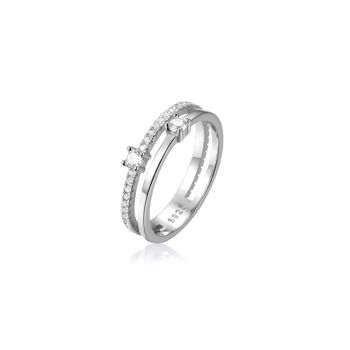 Kiril - Bague double anneau pavé de diamants 11