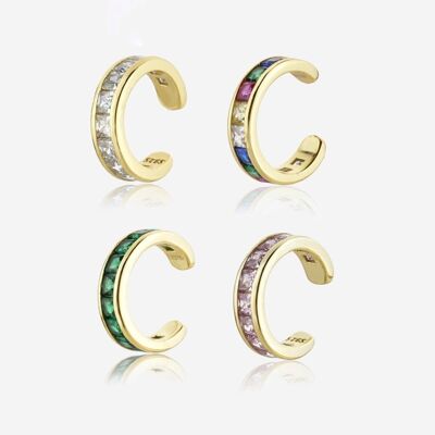 Alencon - Baguette Crystal Pavé Wrap Cuff Different Colours