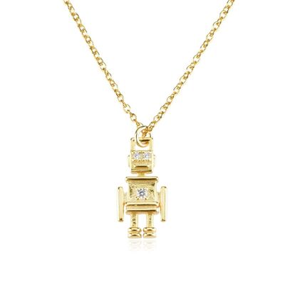 Sam - Future Robot Charm Pendant Necklace