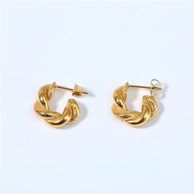 Vassily - Twist Hoop Croissant Earrings