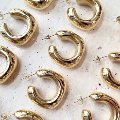Alva  - Chunky Polished Gold Earrings