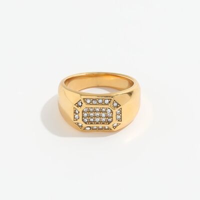 Ambria - Square Crystal Pave Signet Ring
