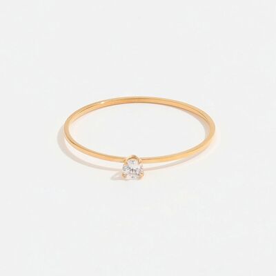 Ana - Dainty Solitaire Gold Band