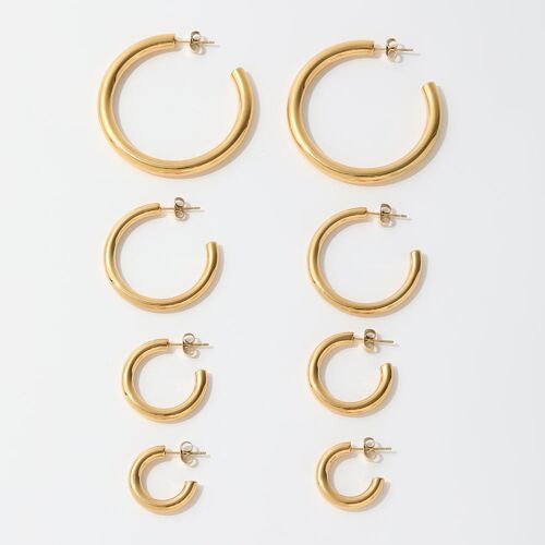 Tadeos - Polished Large Hoop Earrings 4 Sizes