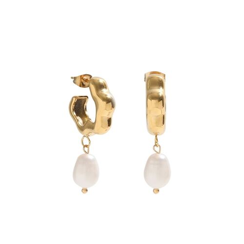 Barretta - Pearl Rain Cloud Shape Hoop Earrings