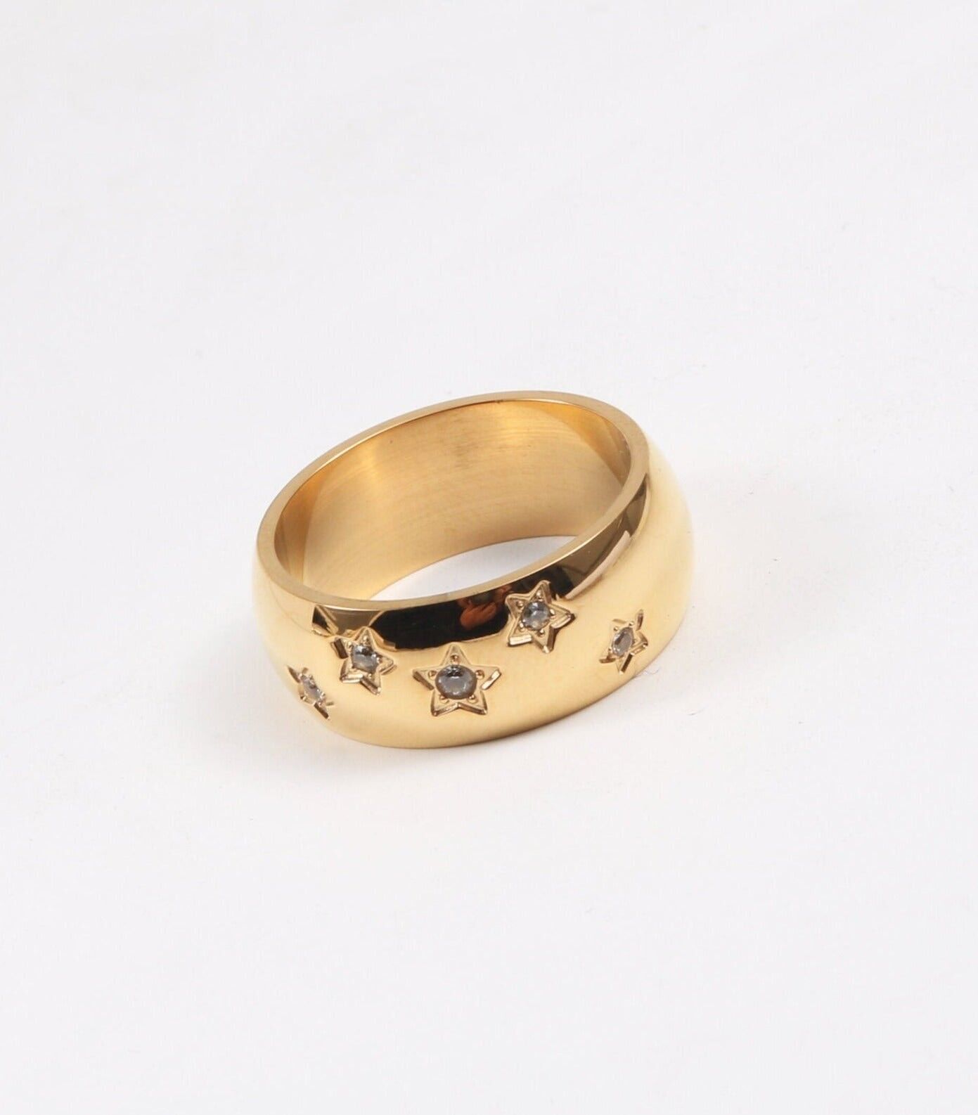 Boa - Bold Night Star Gold Band Ring