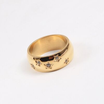 Boa - Bold Night Star Gold Band Ring