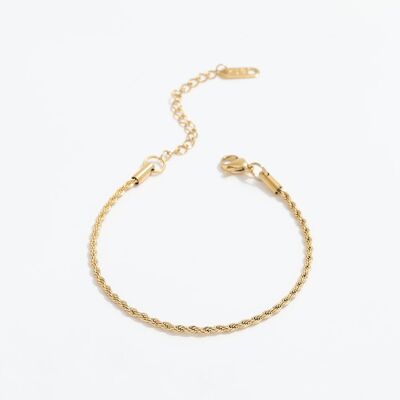 Herschell - 2mm Rope Chain Bracelet Gold
