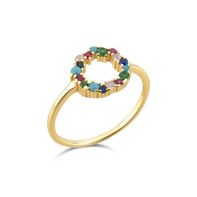 Carmel - Anello Aperto Tutti Frutti Cristallo Arcobaleno