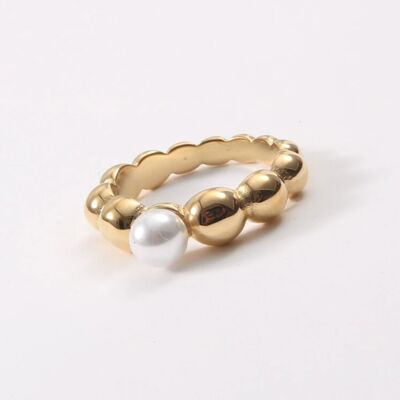 Whan - Anillo de oro con perlas de burbujas