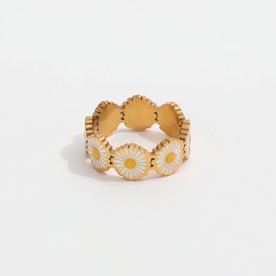 Clara - Blossom Daisy Enamel Band Ring