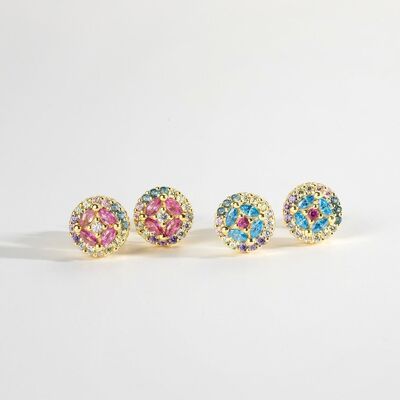 Lyonya - Spring Blossom Rainbow Stud Earrings