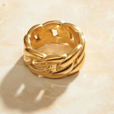 Maëlys - Wide Twisted Rope Gold Ring