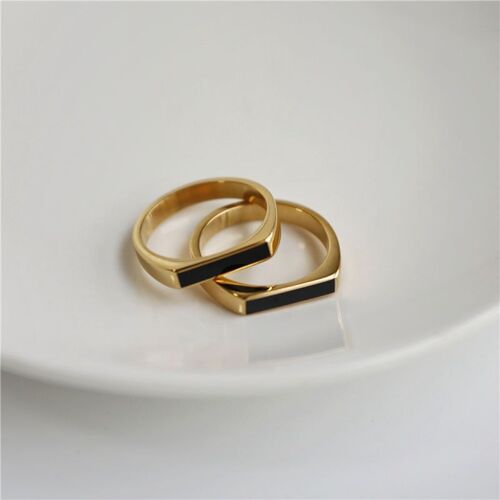 Clementine - Dainty Signet Enamel & Mother of Pearl Ring