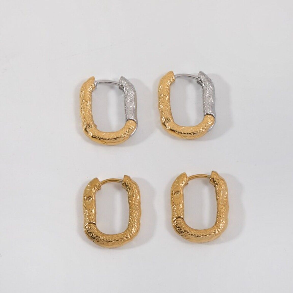 Demetrius - Textured Tinfoil U Hoops