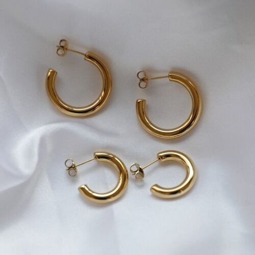 Salome - Polished Hoop Earrings 2 Sizes