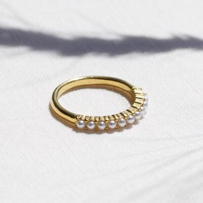 Africa - Dainty Seed Pearl Row Band Ring