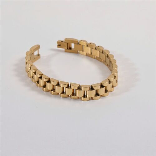 Gold Flat Chain Chunky Bracelet