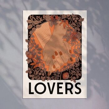 Mains de style carte de tarot des amoureux Boho Art Nouveau Impression artistique 4