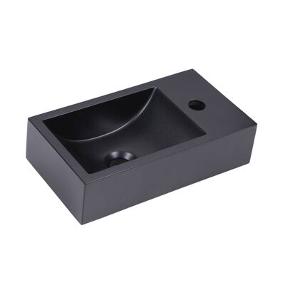 STILFORM guest toilet washbasin QUARZ black matt with tap hole
