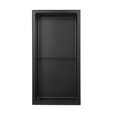 Stilform wall niche stainless steel black matt in 60x30 with subdivision