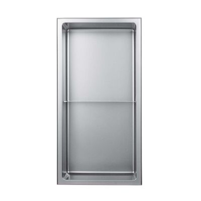Stilform wall niche brushed stainless steel in 60x30 with subdivision