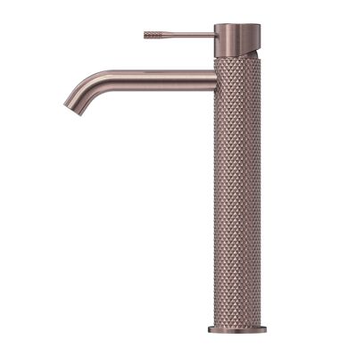 Mezclador de lavabo Stilform de la serie Iconic Versión alta en cobre cepillado