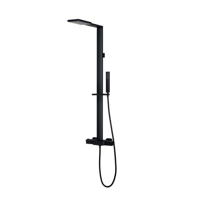 Columna de ducha de diseño serie Soho 2.0 termostato negro mate