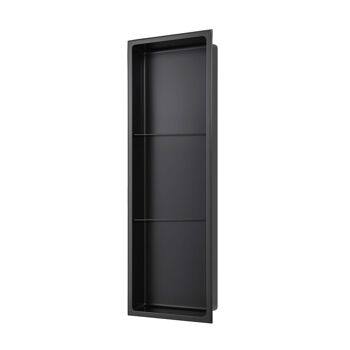 Niche murale Stilform 90 x 30 en inox noir mat avec 2 étagères étagère de douche