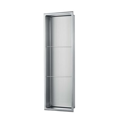 Stilform wall niche 90 x 30 brushed stainless steel with 2 shelves shower shelf