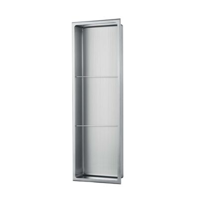 Niche murale Stilform 90 x 30 inox brossé avec 2 tablettes étagère de douche