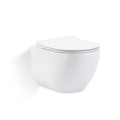 Vaso sospeso Park wc senza brida bianco lucido con coprivaso