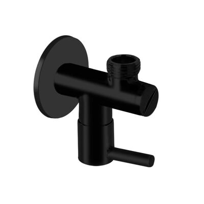 Robinet d'équerre design 1/2" avec raccord 3/8" en noir mat avec filtre