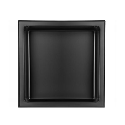 Nicho de pared Stilform de acero inoxidable negro mate en 30x30, 60x30 cm o 90x30cm