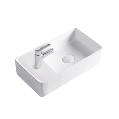 Guest toilet washbasin SOHO 2.0 in 46 x 25 x 12 cm made of the finest ceramics for wall mounting or as a countertop washbasin with tap hole