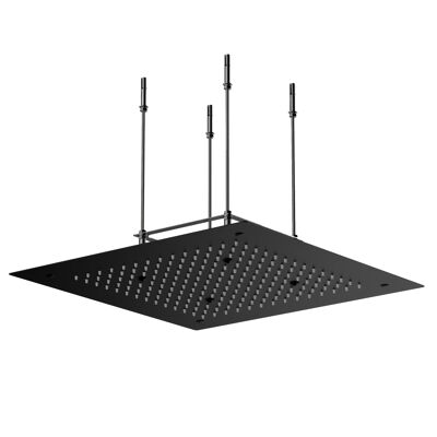 Douche de pluie à encastrer design Stilform 50x50 en acier inoxydable noir mat