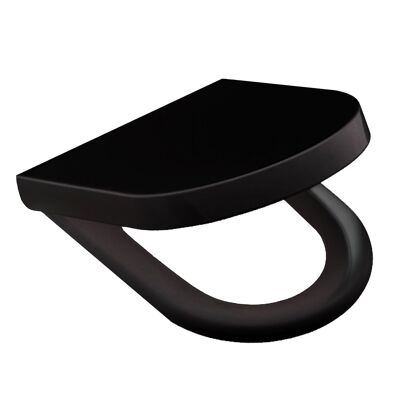 "Modern" toilet seat with soft-close in glossy black (duroplast)