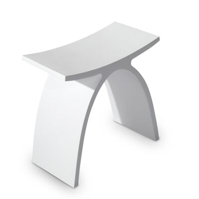 Bathroom stool MANHATTAN made of high-quality mineral cast in matt white