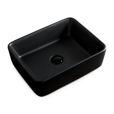 Countertop ceramic washbasin Soho Matt Black 48 cm