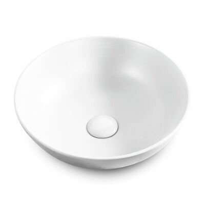 Round countertop ceramic washbasin Highline Matt White 40 cm