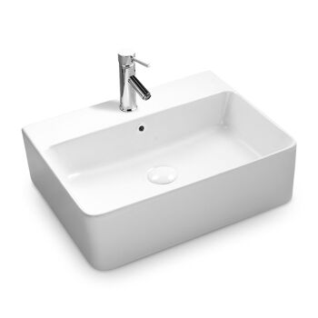 Lavabo en céramique suspendu Soho bord fin 52 x 42 cm