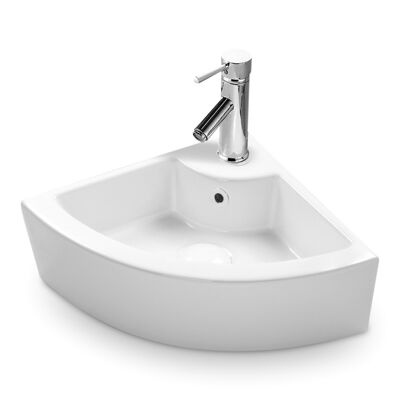 Corner ceramic washbasin guest toilet 46x32 cm